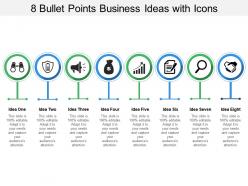 8 bullet points business ideas with icons