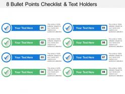 8 bullet points checklist and text holders