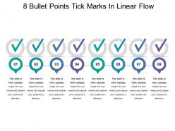 8 bullet points tick marks in linear flow