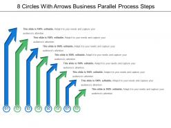 8 circles with arrows business parallel process steps