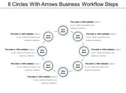 8 circles with arrows business workflow steps
