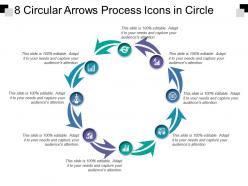 8 circular arrows process icons in circle