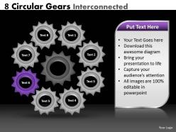 8 circular gears interconnected