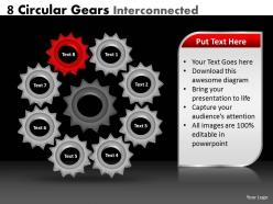 8 circular gears interconnected