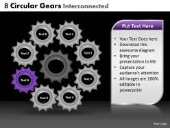 8 circular gears interconnected powerpoint slides and ppt templates db