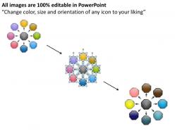 8 circular processes in single presentation flow network powerpoint templates