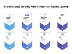 8 column layout exhibiting major categories of machine learning