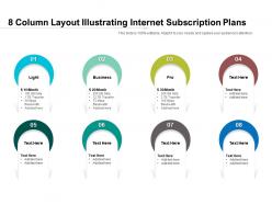 8 column layout illustrating internet subscription plans