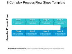 8 complex process flow steps template powerpoint layout