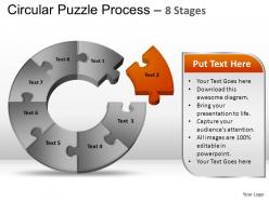 8 components circular puzzle process powerpoint slides and ppt templates 0412