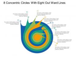 8 concentric circles with seven out ward lines