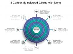 8 concentric coloured circles with icons