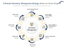 8 item for inventory management strategy shown via arrow graphic