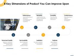 8 key dimensions of product you can improve upon ppt diagram lists