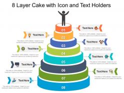 8 layer cake with icon and text holders