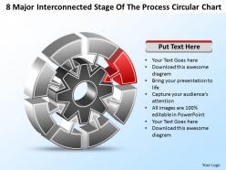8 major interconnected stage  of the process circular chart templates ppt presentation slides 812