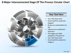 8 major interconnected stage  of the process circular chart templates ppt presentation slides 812