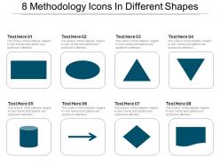 8 methodology icons in different shapes