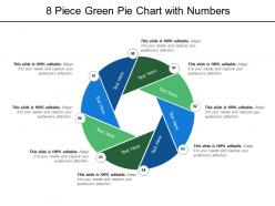 8 piece green pie chart with numbers