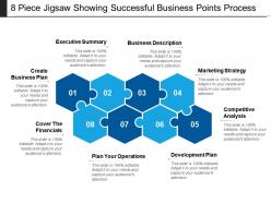 8 piece jigsaw showing successful business points process