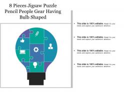 8 pieces jigsaw puzzle pencil people gear having bulb shaped