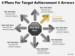 8 plans for target achievement arrows circular motion network powerpoint slides