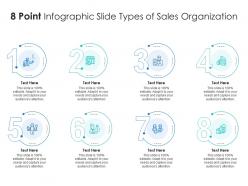 8 point infographic slide types of sales organization template