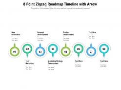 8 point zigzag roadmap timeline with arrow