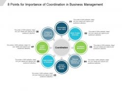 8 points for importance of coordination in business management