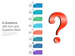 8 questions with icon and question mark