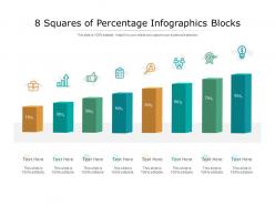 8 squares of percentage infographics blocks
