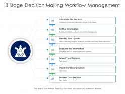 8 stage decision making workflow management ppt powerpoint presentation styles slideshow