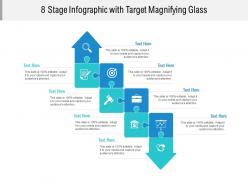 8 stage infographic with target magnifying glass