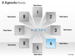 8 staged agenda text boxes with 3d view 0214