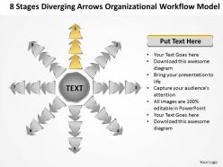 8 stages diverging arrows organizational workflow model chart software powerpoint templates