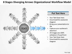 8 stages diverging arrows organizational workflow model chart software powerpoint templates