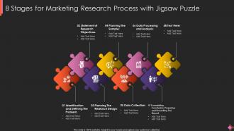 8 Stages For Marketing Research Process With Jigsaw Puzzle