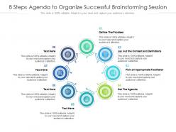 8 steps agenda to organize successful brainstorming session