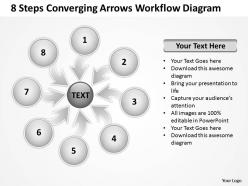 8 steps converging arrows workflow diagram chart software powerpoint templates