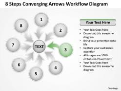 8 steps converging arrows workflow diagram chart software powerpoint templates