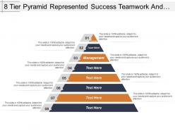8 tier pyramid represented success teamwork and management