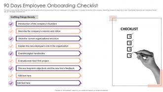 90 Days Employee Onboarding Checklist