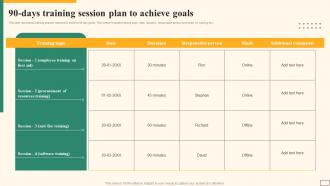 90 Days Training Session Plan To Achieve Goals