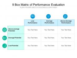 9 Box Matrix Of Performance Evaluation
