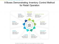 9 boxes demonstrating inventory control method for retail operation