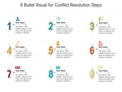 9 bullet visual for conflict resolution steps infographic template