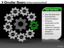 98187214 style variety 1 gears 9 piece powerpoint presentation diagram infographic slide