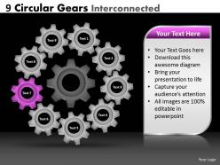 9 circular gears interconnected