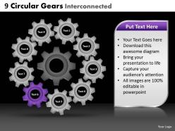9 circular gears interconnected powerpoint slides and ppt templates db