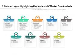 9 column layout highlighting key methods of market data analysis
